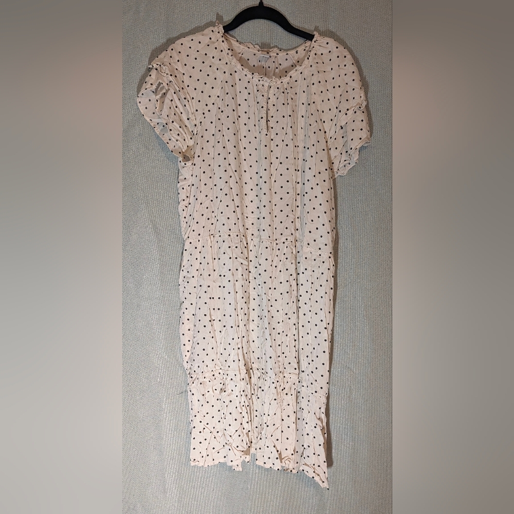 Old Navy Cream Dress with Black Polka Dots